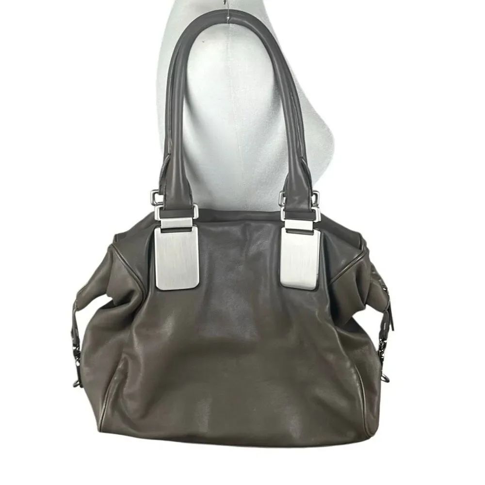Banana Republic Y2K Leather Shoulder Bag Mushroom Gray